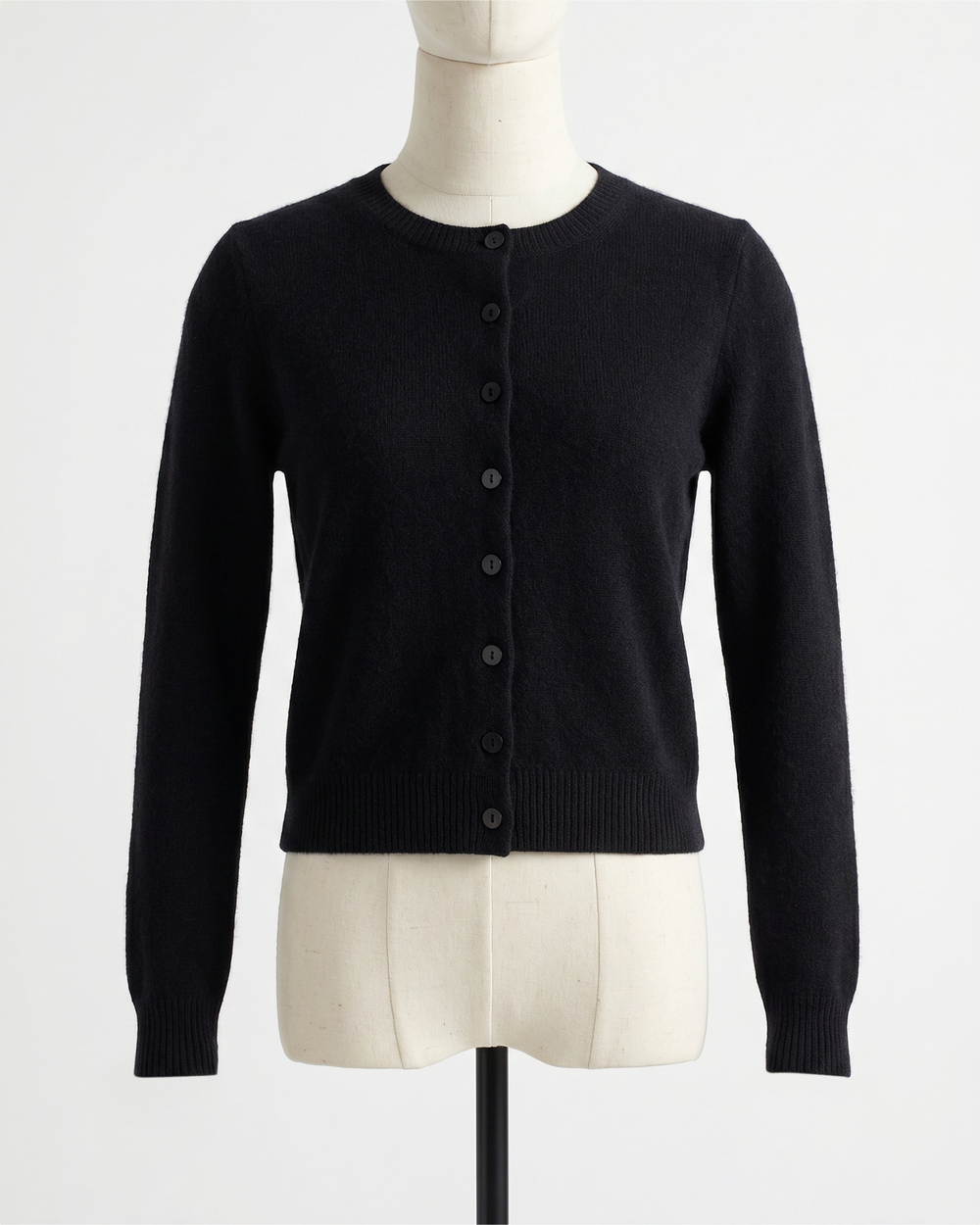 Mongolian Cashmere Cropped Crew Cardigan
